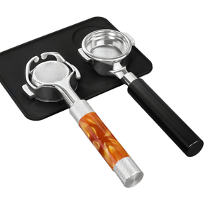 Portafiltro Cavo Senza Fondo Kakaro 58mm in Acciaio Inossidabile a Doppio Manico E61 Grimaldi <span class=keywords><strong>Matto</strong></span> Aibao Rocket Lighters per Caffè - Product Image 1