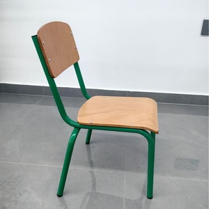 Chaise d'école avec siège en bois et structure métallique durable pour enfant et étudiant - Product Image 4