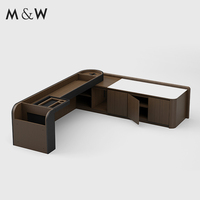 M & W Prix d'usine Mobilier commercial simple moderne Bureau de direction en bois Placage Table de bureau de direction