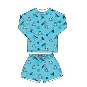 Trajes de Baño de Manga Larga <span class=keywords><strong>para</strong></span> Niños Pequeños, de Secado Rápido, de Dos Piezas, Venta al por Mayor, Ropa de Playa <span class=keywords><strong>para</strong></span> Niños - Product Image 6