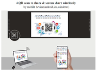 Tableau blanc interactif LED 4K de 146 pouces, écran multi-touch 20 points, luminosité >400 cd/m², garantie 1 an