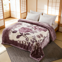 Vente en gros de couvertures en polaire Raschel de luxe tissées sur mesure, taille king, couleur rose, super chaudes