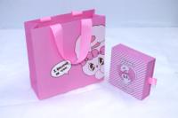 Sacs d'emballage cadeau en papier rose personnalisés boîtes coulissantes à tiroir pour bijoux bague boucle d'oreille collier