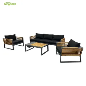 Outdoor Sectional Set Metal Aluminum Lounge Set Patio Furniture Garden Sofa Outdoor Furniture With Waterproof Cushion