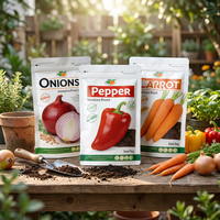Sachet Doypack Personnalisé Imprimé avec Fermeture Zip Refermable, Emballage Anti-Humidité pour la Vente au Détail de Graines de Légumes de Jardin