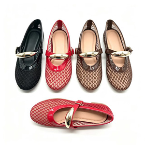 <span class=keywords><strong>Ballerine</strong></span> Eleganti da Donna con Suola Morbida e Cinturino Regolabile, Stile Africano Moderno, Trasparenti in Rete - Product Image 1