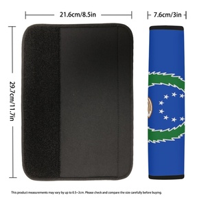 Couvre-ceintures de sécurité de voiture en néoprène avec motif du drapeau de Pohnpei personnalisé, 2 pièces, coutures soignées, coussin d'épaule indéformable pour les trajets quotidiens en voiture - Product Image 3