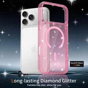 Trong kho iPhone 17 Pro Max trường hợp màu hồng từ trường hợp điện thoại rõ ràng lấp lánh điện thoại di động Trường hợp bền long lanh điện thoại di động Trường hợp bìa - Product Image 5