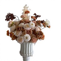 Boule de fleurs artificielles de qualité supérieure PPS, couleur champagne brun, 40 cm, pour mariage, événement, centre de table, décoration