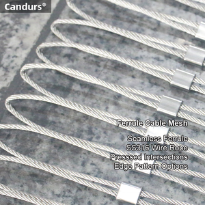 Cavo flessibile SS 316 X-Tend con ghiera in acciaio inossidabile e manicotti per sistemi di sicurezza architettonici OEM - Product Image 5