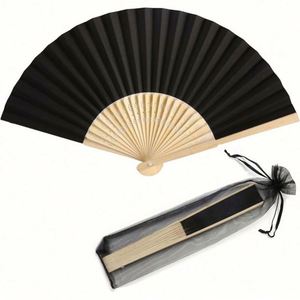 Abanico Plegable de Bambú de 21 cm al por Mayor, con Logotipo Personalizado, Estilo Arte Folclórico, Decoración con Impresión DIY para Regalo Empresarial o de Boda - Product Image 4