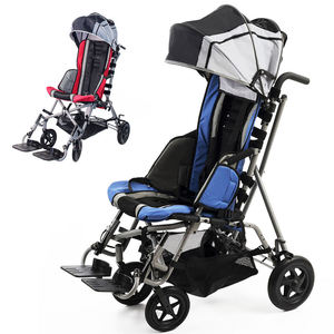 Sedia a rotelle elettrica pediatrica <span class=keywords><strong>portatile</strong></span> pieghevole con imbracatura di sicurezza a cinque punti pedane regolabili in altezza per bambini disabili - Product Image 1