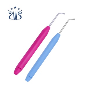 उच्च गुणवत्ता वाले प्लास्टिक लूम क्रोकेट हुक चाकू ऊंचा बुनाई के साथ रबर हैंडल बुनाई उपकरण - Product Image 1