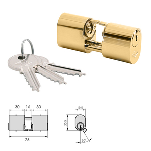 CVL 5979 Cilindro / 30x30 / Camme Ovali e Aste in Ottone Lucidato Doppio Cilindro - Product Image 1