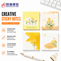 Blocs-notes adhésifs à motif floral rose, papier premium sans transfert, bloc-notes personnalisé, reliure robuste, papeterie de bureau et scolaire