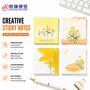 Blocs-notes adhésifs à motif floral rose, papier premium sans transfert, bloc-notes personnalisé, reliure robuste, papeterie de bureau et scolaire - Product Image 1