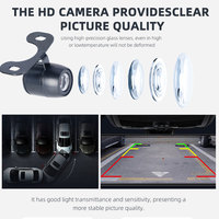 Caméra HD grand angle étanche pour aide au recul de voiture, sortie AV externe pour vision avant et arrière (prise jack 3,5 mm)