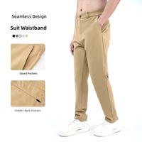 Pantalon de sport décontracté pour homme, idéal pour le golf et les activités de plein air, ultra-extensible, avec poches, taille élastique et logo.