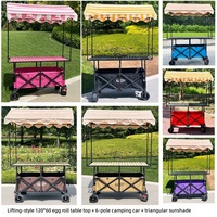 Chariot de camping pliable robuste à double couche avec double frein et roues à 12 roulements OEM