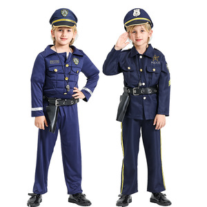Costume de policier pour enfants pour Halloween, déguisement de policier pour garçons, <span class=keywords><strong>tenue</strong></span> de policier pour jeu de rôle d'Halloween - Product Image 1