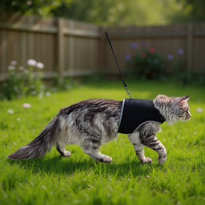 Correa de arnés suave para gatos XL 36-54 cm 120 cm negra - Product Image 3