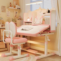 Ensemble table et chaise d'étude haut de gamme pour enfants avec étagère, idéal pour la maison et la chambre