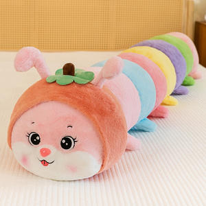 Nuevo colorido peluche <span class=keywords><strong>manzana</strong></span> insecto oruga almohada muñeca Transformable dormir Animal juguete regalo perfecto para niños - Product Image 2