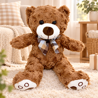Ours en peluche bouclé personnalisé, jouet en peluche doux, adorable poupée ours avec nœud papillon, cadeau pour enfants, fabricant OEM ODM