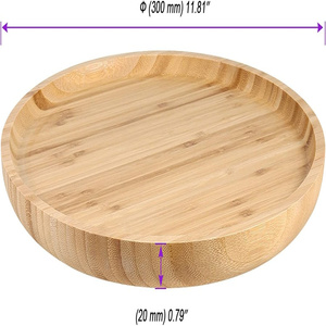 5 gói 12 inch tre tròn Platter tốt đánh bóng gỗ tròn tấm tre phục vụ khay tre khay thức ăn - Product Image 2