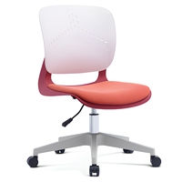Chaise de formation ergonomique pivotante moderne avec dossier en plastique respirant, siège rembourré confortable, vérin à gaz et base en nylon pour salle de classe