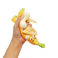 Jouet anti-stress créatif en TPR en forme de banane pour adultes, à étirer et à pétrir, jouet souple à presser pour soulager le stress