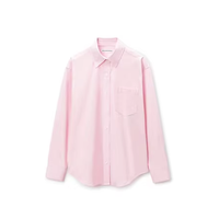 Haut rose à la mode décontracté pour femmes avec manches longues et dos évider chemisier boutonné Design pour le printemps été