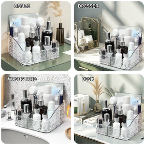 3 पीसी सेट त्वचा कॉस्मेटिक स्पष्ट प्रदर्शन मामले 2 दराज मेकअप आयोजक भंडारण बॉक्स - Product Image 2