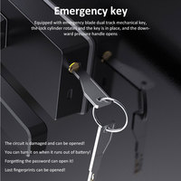 Cerradura de puerta de vidrio sin marco de oficina inteligente, cerradura inteligente Tuya Wi-Fi con manija para puerta de vidrio de partición