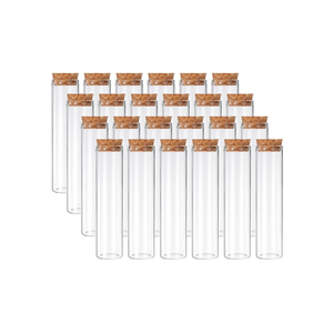 Flacons à vœux suspendus 100 pièces 0,5 ml-100 ml Bouteilles en verre transparent avec bouchon en liège Sérigraphie Personnalisable Couleurs personnalisées Cosmétique - Product Image 1