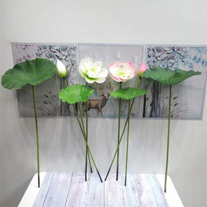 E07348 Parco Decorazione di Cerimonia Nuziale 3D Plastica Fiore di Loto Faux Pianta Giglio di Acqua di Loto Artificiale <span class=keywords><strong>Fiori</strong></span> per <span class=keywords><strong>le</strong></span> Decorazioni del Giardino - Product Image 1