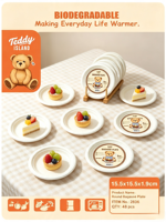Assiettes rondes jetables en canne à sucre, blanches, de 6 pouces, biodégradables, compostables, en bagasse, pour collations, pique-nique, barbecue, 8 pièces