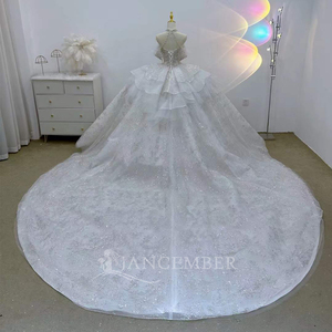 Robe de mariée de luxe à épaules dénudées avec corsage perlé et appliqués, robes de mariée pour femme Lsjj94 - Product Image 5