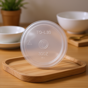 Couvercle en plastique transparent en polystyrène (PS) To-L30, rond, jetable, 30 oz, pour bol H-B30 - Product Image 2