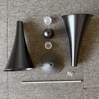 Pièce maîtresse de vase trompette à grande fleur noire pour table de mariage