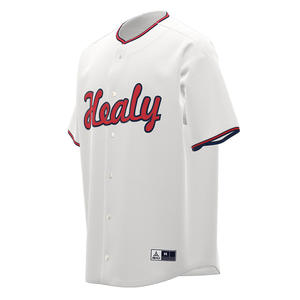 HEALY Maillot de baseball rétro américain pour homme, couleur contrastée, maille respirante, séchage rapide, col rond, manches courtes, vêtement de rue - Product Image 2
