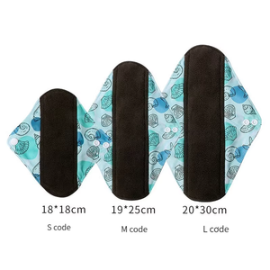Serviettes hygiéniques réutilisables en tissu de charbon de bambou, lavables, pour l'hygiène féminine, serviettes menstruelles, serviettes post-partum, serviettes d'allaitement - Product Image 2