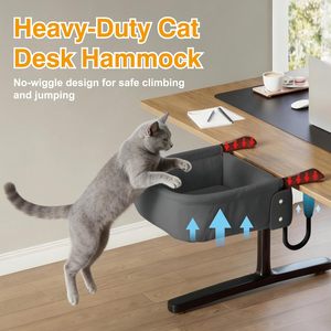 Cama <span class=keywords><strong>de</strong></span> escritorio para gatos grandes <span class=keywords><strong>de</strong></span> hasta 22 kg, silla alta resistente para perros con alfombrilla lavable <span class=keywords><strong>de</strong></span> doble cara impermeable para escritorio <span class=keywords><strong>de</strong></span> juegos - Product Image 3