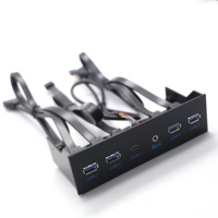OEM USB3.0 USB3.1 5 Ports USB a Femelle * 3 + Type C + DC 3.5mm à 20Pin 9Pin Type E 10Gbps 5Gbps Câble avec Carte