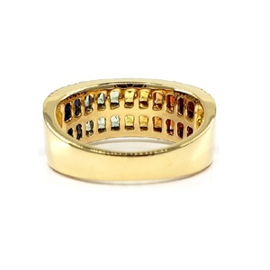 Bague large multicolore en or jaune 18 carats avec saphir, de qualité supérieure, classique, pour mariage et fête, invisible, pour femme, Hong Kong - Product Image 3