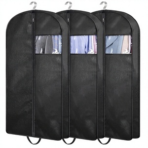 <span class=keywords><strong>Housse</strong></span> de <span class=keywords><strong>vêtement</strong></span> non tissée noire de 43 pouces avec fermeture éclair et poignées, pour costumes, manteaux, vestes et chemises pour hommes (lot de 3) – Idéale pour placard - Product Image 1