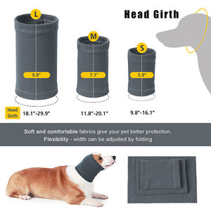 هوديس كلب آذان هادئة الشتاء الربيع الصيف طباعة البوليستر الأذن تلتف الضوضاء قبعة حجب الضوضاء للقطط والكلاب - Product Image 5
