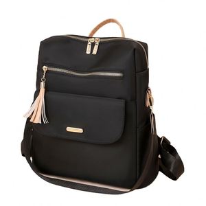 Mochila de moda en nailon ligero para mujer (colección 2025) bordada y con cierre de cremallera - Product Image 2