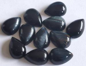 Lote de 5 Cabujones de Ojo de Tigre Negro en Forma de Pera de 8mm, Gemas Naturales Sueltas Pulimentadas para Joyería y Manualidades - Product Image 1