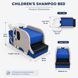 Lettino Lavatesta XFMC Comfort Safety per Bambini, Design Moderno a Forma di <span class=keywords><strong>Elefante</strong></span>, con Lavabo <span class=keywords><strong>in</strong></span> Ceramica per Parrucchieri - Product Image 5
